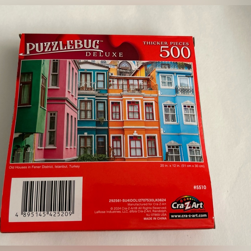 New Old Houses in Fener District Istanbul, Turkey Puzzle 500 Pieces 20" x 12" - Picture 8 of 9